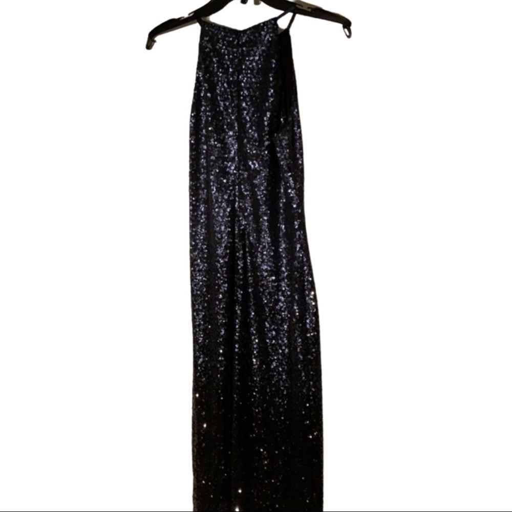 Ralph Lauren Ombré Sequin Blue Sleeveless Gown - Picture 2 of 6